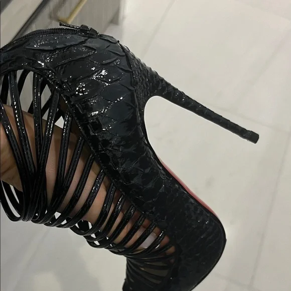 Christian Louboutin Black Strappy Heels - Picture 4 of 6